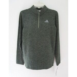 BOYS ADIDAS 1/4 ZIP SLIM FIT ALL SPORT PULLOVER SHIRT SIZE L 14/16 Green NEW NWT